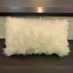 White Fluffy Throw Pillow